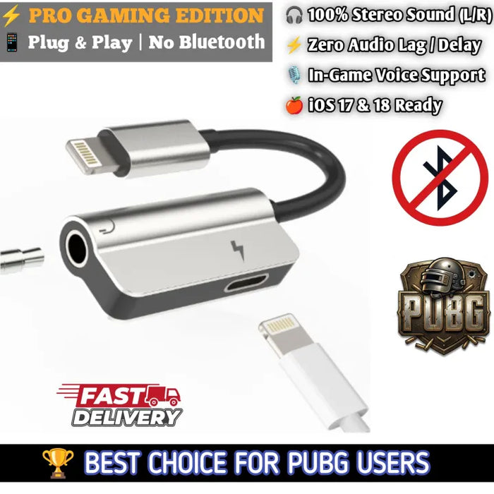 2-in-1 Lightning to 3.5mm Earphone Jack Splitter