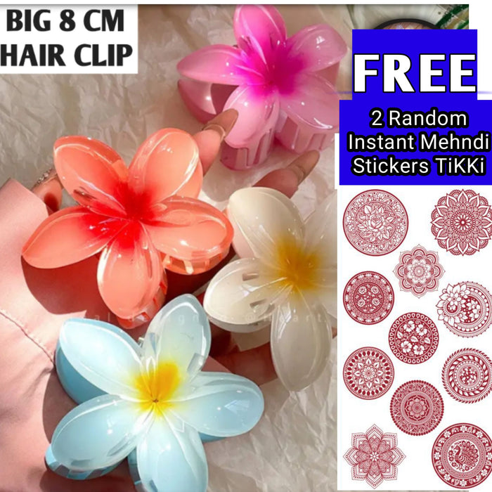 Korean Flower Hair Claw Clips