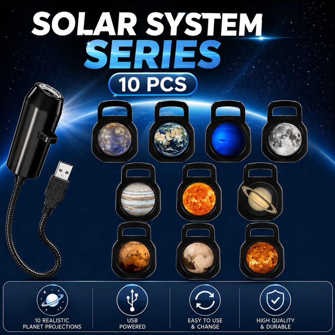 USB Moon Earth 360° Rotating Projection Lamp