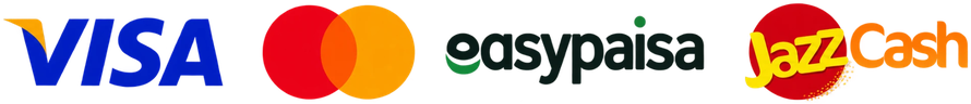 Visa, Mastercard, Easypaisa, JazzCash